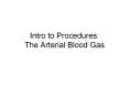 Intro to Procedures: The Arterial Blood Gas