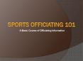 SPORTS OFFICIATING 101