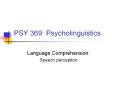 PSY 369: Psycholinguistics