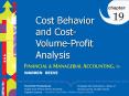 Cost Behavior and CostVolumeProfit Analysis