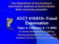 The Department of Accounting