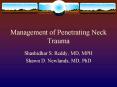 Management of Penetrating Neck Trauma