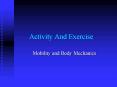 Activity And Exercise