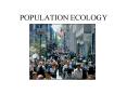 POPULATION ECOLOGY