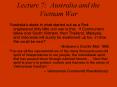 Lecture 7: Australia and the Vietnam War