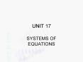 SYSTEMS OF EQUATIONS
