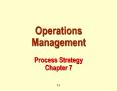 Operations Management Process Strategy Chapter 7
