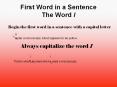 First Word in a Sentence The Word I