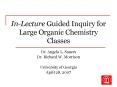 InLecture Guided Inquiry for Large Organic Chemistry Classes