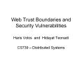 Web Trust Boundaries and Security Vulnerabilities