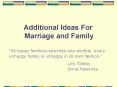 Additional Ideas For Marriage and Family