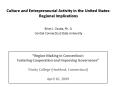 Culture and Entrepreneurial Activity in the United States: Regional Implications