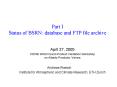 Part I Status of BSRN: database and FTP file archive