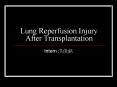 Lung Reperfusion Injury After Transplantation