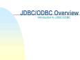 JDBCODBC Overview