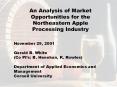 An Analysis of Market Opportunities for the Northeastern Apple Processing Industry