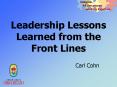 Leadership Lessons Learned from the Front Lines