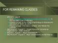 FOR REMAINING CLASSES: