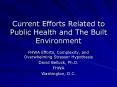 Current Efforts Related to Public Health and The Built Environment