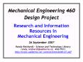 Mechanical Engineering 460