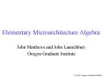 Elementary Microarchitecture Algebra