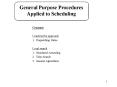 General Purpose Procedures Applied to Scheduling