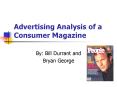 Advertising Analysis of a Consumer Magazine