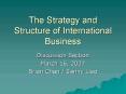 The Strategy and Structure of International Business