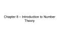 Chapter 8 Introduction to Number Theory