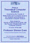 Prize in Theoretical Computer Science Awarded by the Faculty of Mathematics and Computer Science for
