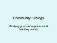 Community Ecology