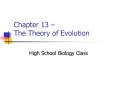 Chapter 13 The Theory of Evolution