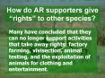 How do AR supporters give rights to other species