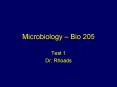 Microbiology Bio 205