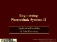 Engineering Photovoltaic Systems II