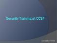 Security Training at CCSF