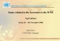 Issues related to the Accession to the WTO Agriculture Syria, 26' 28' November 2008