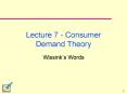 Lecture 7 Consumer Demand Theory