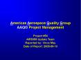 Americas Aerospace Quality Group AAQG Project Management