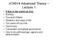 AT4514 Advanced Theory Lecture 1