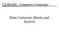 Ruby Containers, Blocks, and Iterators