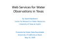 Web Services for Water Observations in Texas