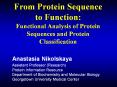 From Protein Sequence to Function: Functional Analysis of Protein Sequences and Protein Classificati
