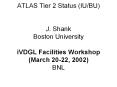 ATLAS Tier 2 Status IUBU J' Shank Boston University iVDGL Facilities Workshop March 2022, 2002 BNL