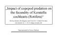 Impact of copepod predation on the fecundity of Keratella cochlearis Rotifera