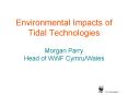 Environmental Impacts of Tidal Technologies Morgan Parry Head of WWF CymruWales