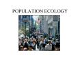 POPULATION ECOLOGY