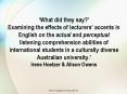What did they say Examining the effects of lecturers accents in English on the actual and perceptual