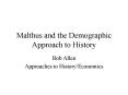 Malthus and the Demographic Approach to History
