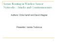 Secure Routing in Wireless Sensor Networks : Attacks and Countermeasures
